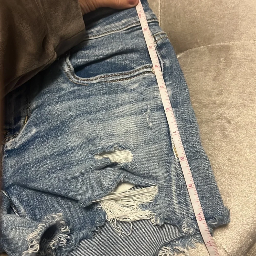 American Eagle, Jean shorts, distressed and stretchy, size 2